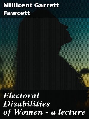 cover image of Electoral Disabilities of Women — a lecture